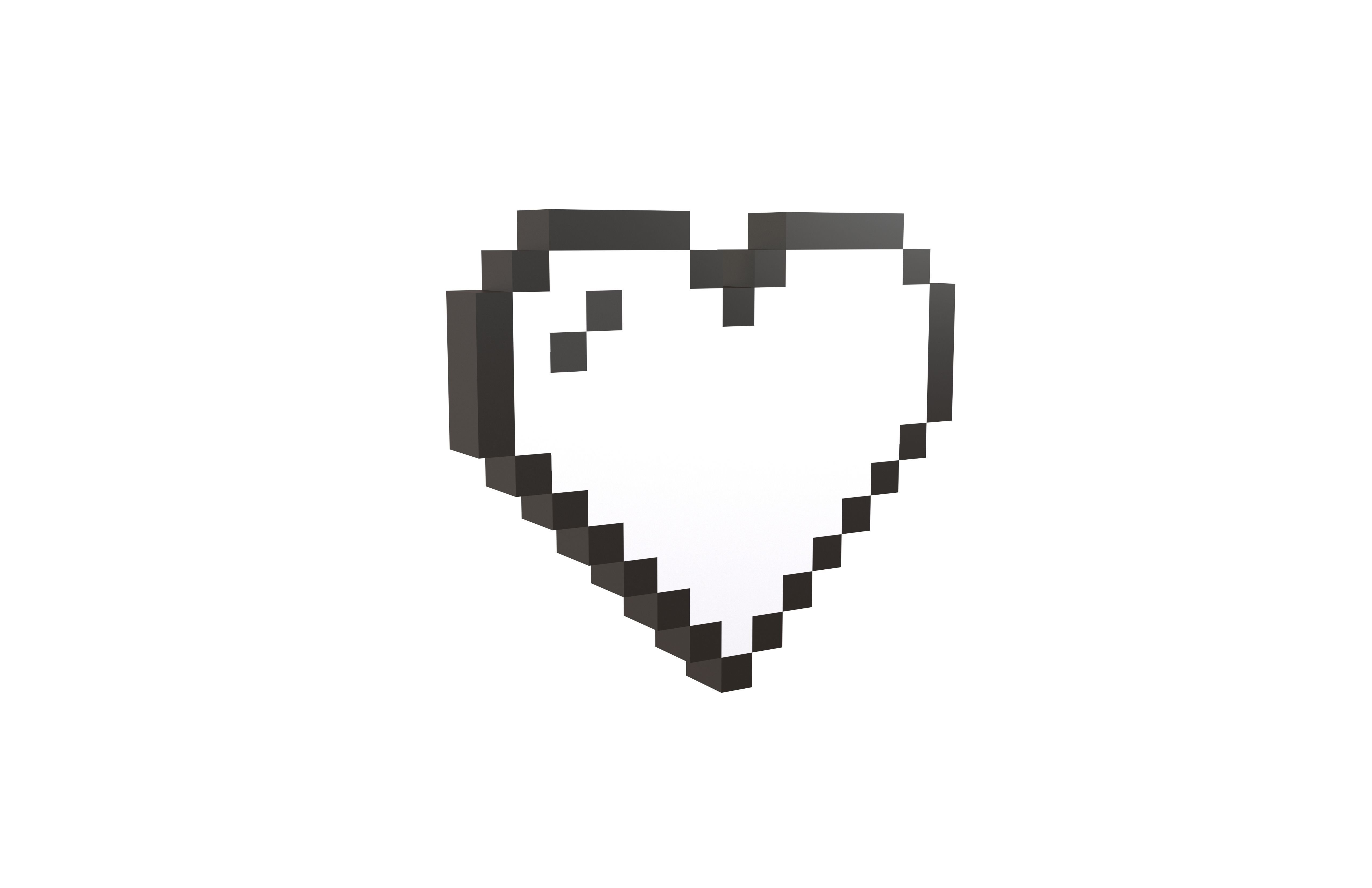 Pixel Heart Pack v2 01 Low-poly 3D model_33