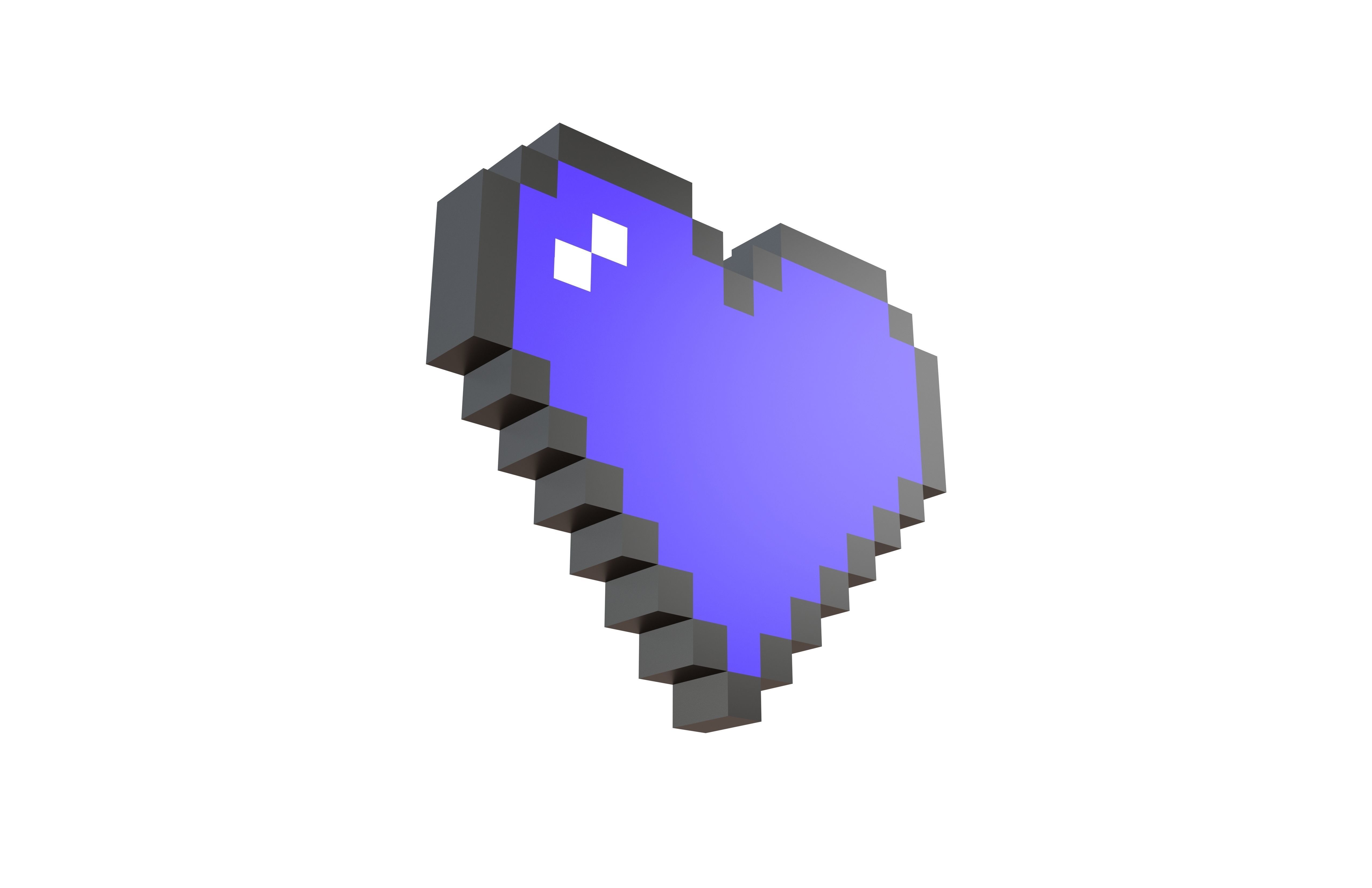 Pixel Heart Pack v2 01 Low-poly 3D model_24