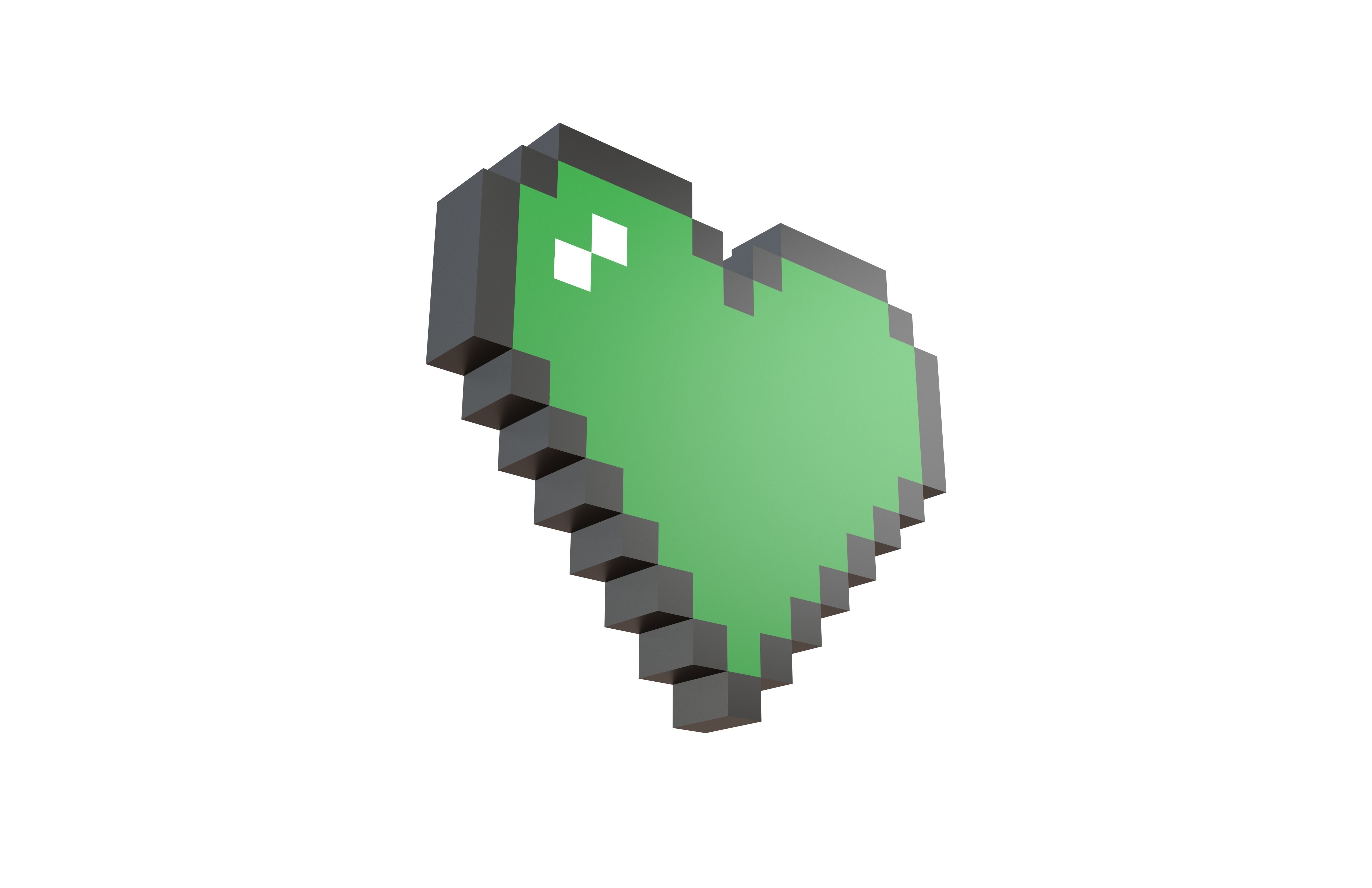 Pixel Heart Pack v2 01 Low-poly 3D model_20