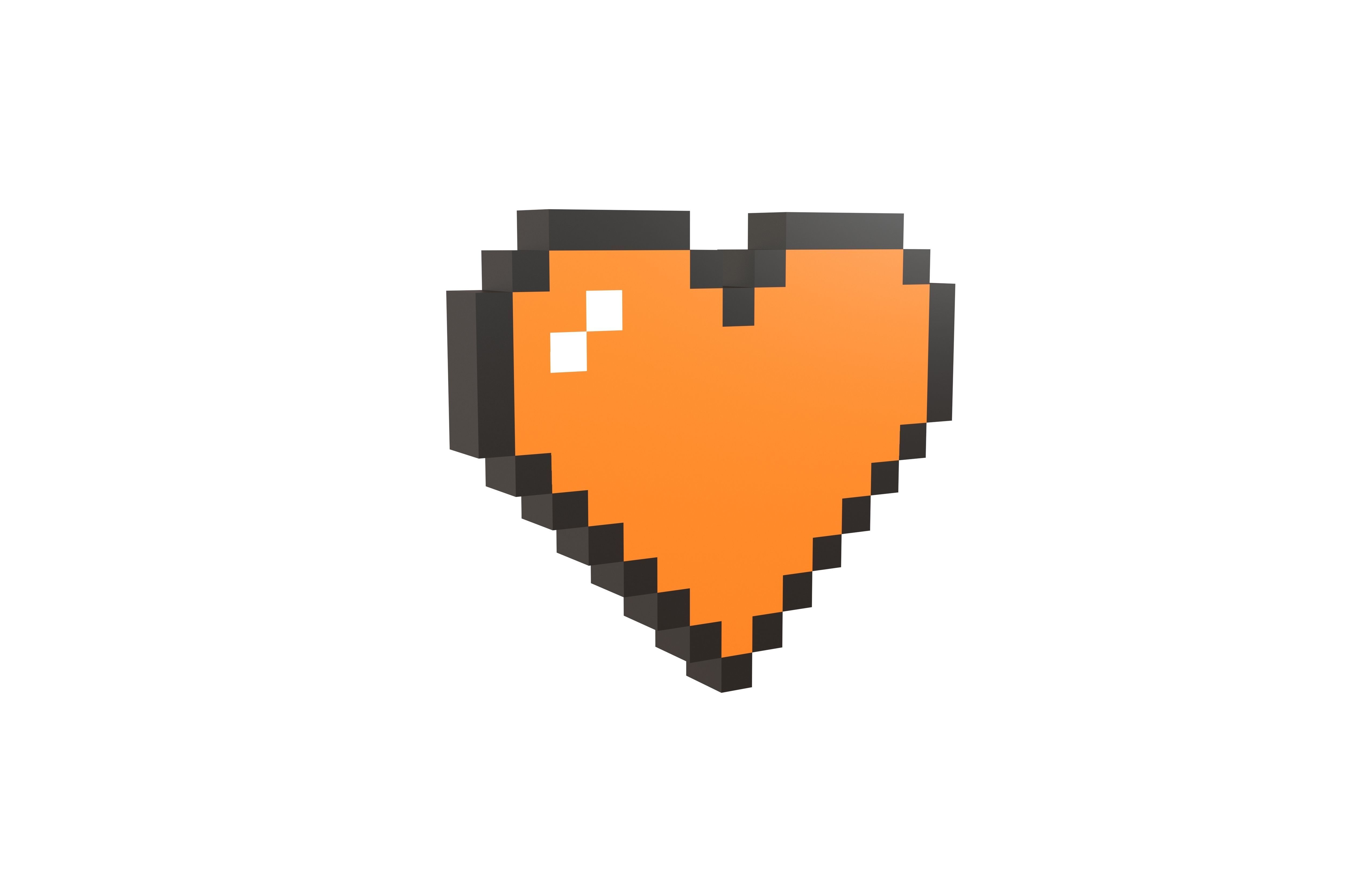 Pixel Heart Pack v2 01 Low-poly 3D model_10