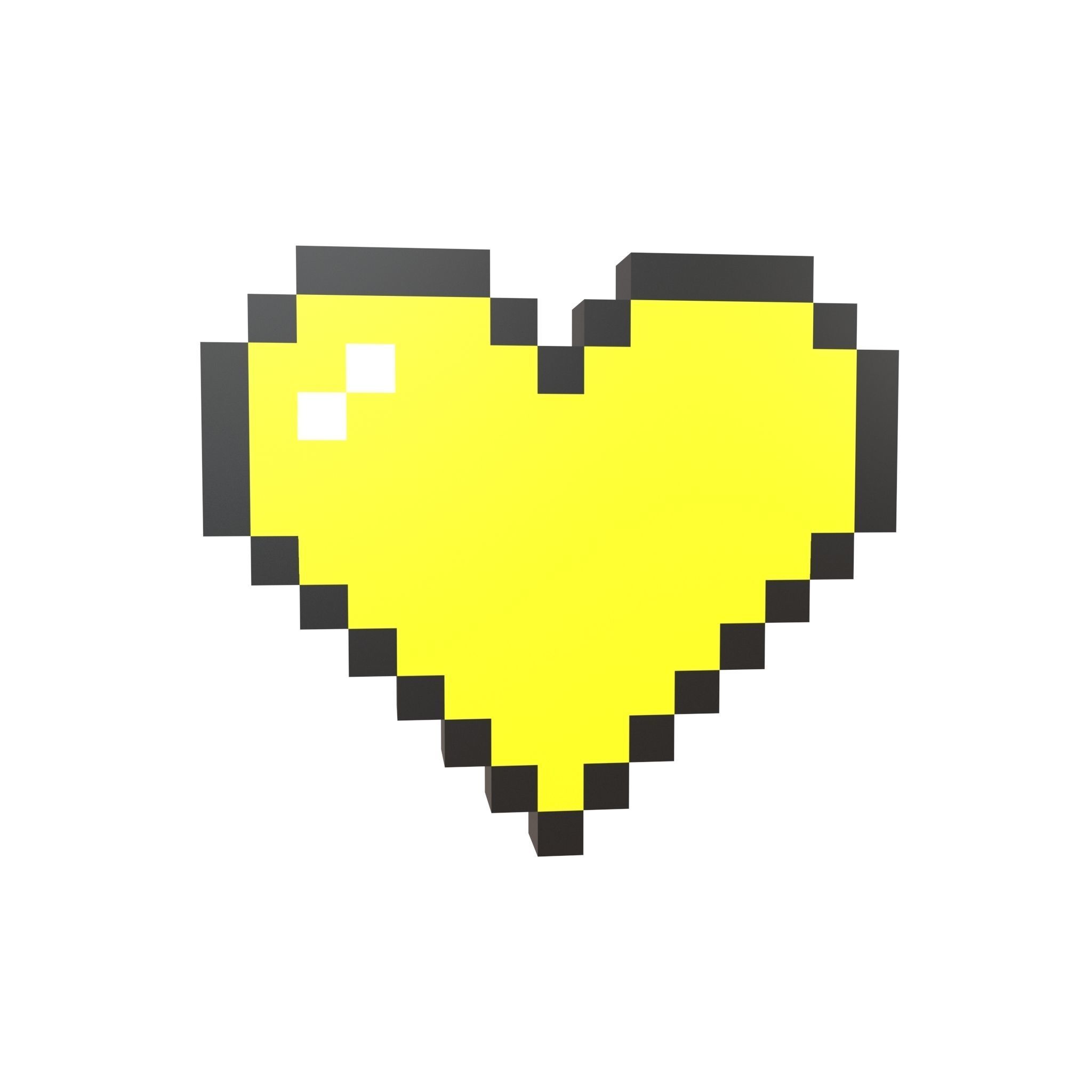 Pixel Heart Pack v2 01 Low-poly 3D model_13