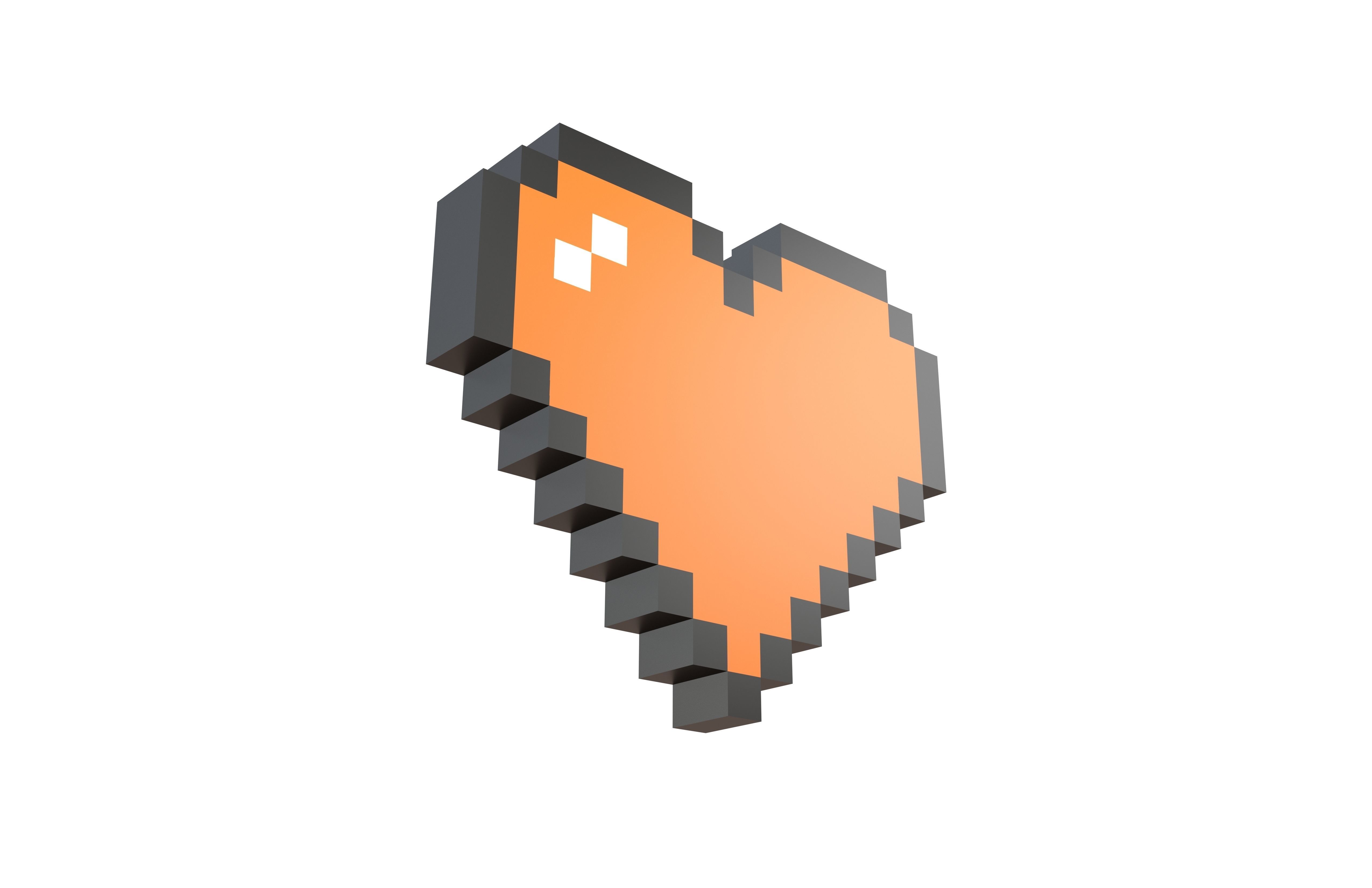 Pixel Heart Pack v2 01 Low-poly 3D model_12
