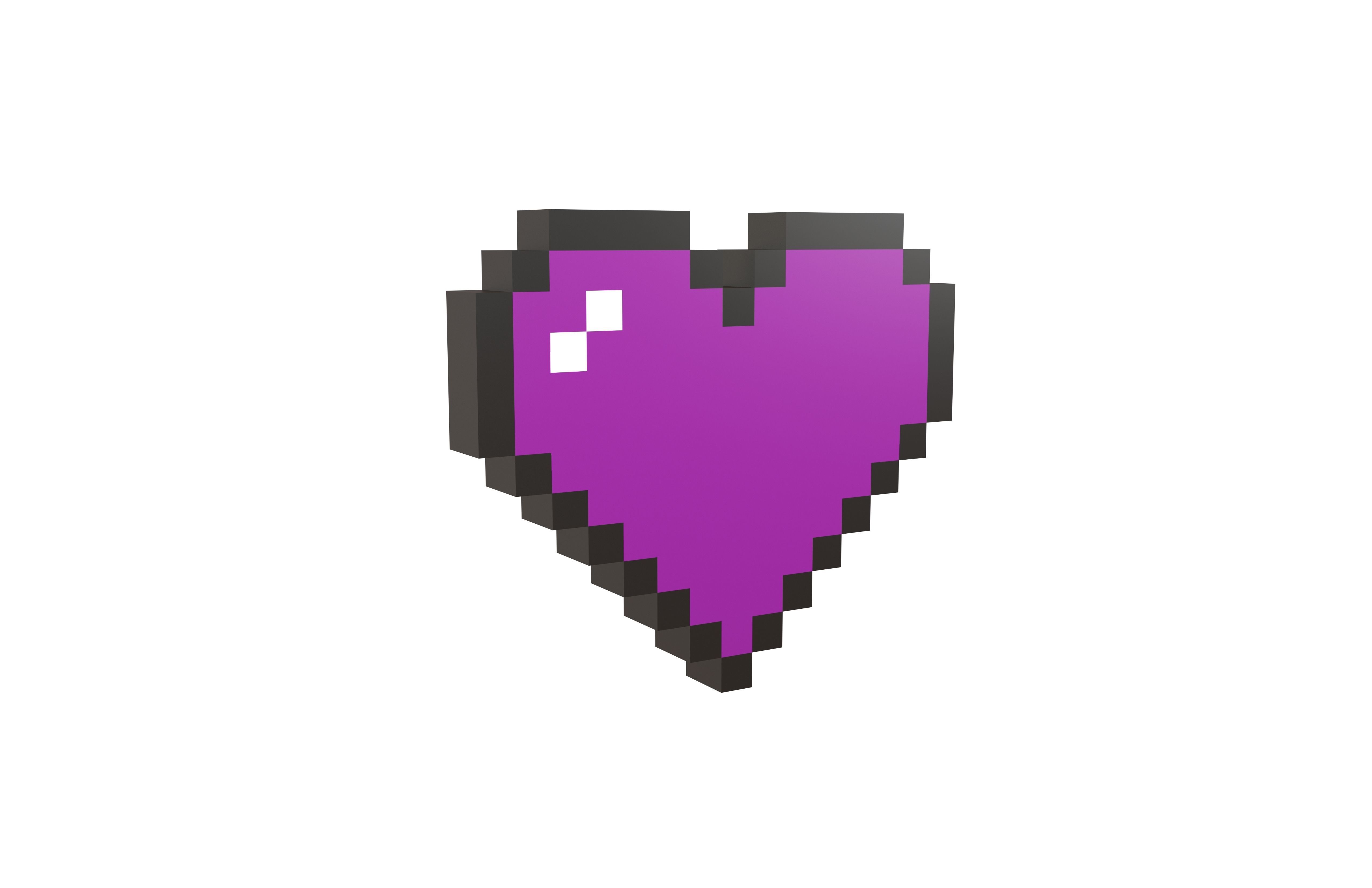 Pixel Heart Pack v2 01 Low-poly 3D model_25