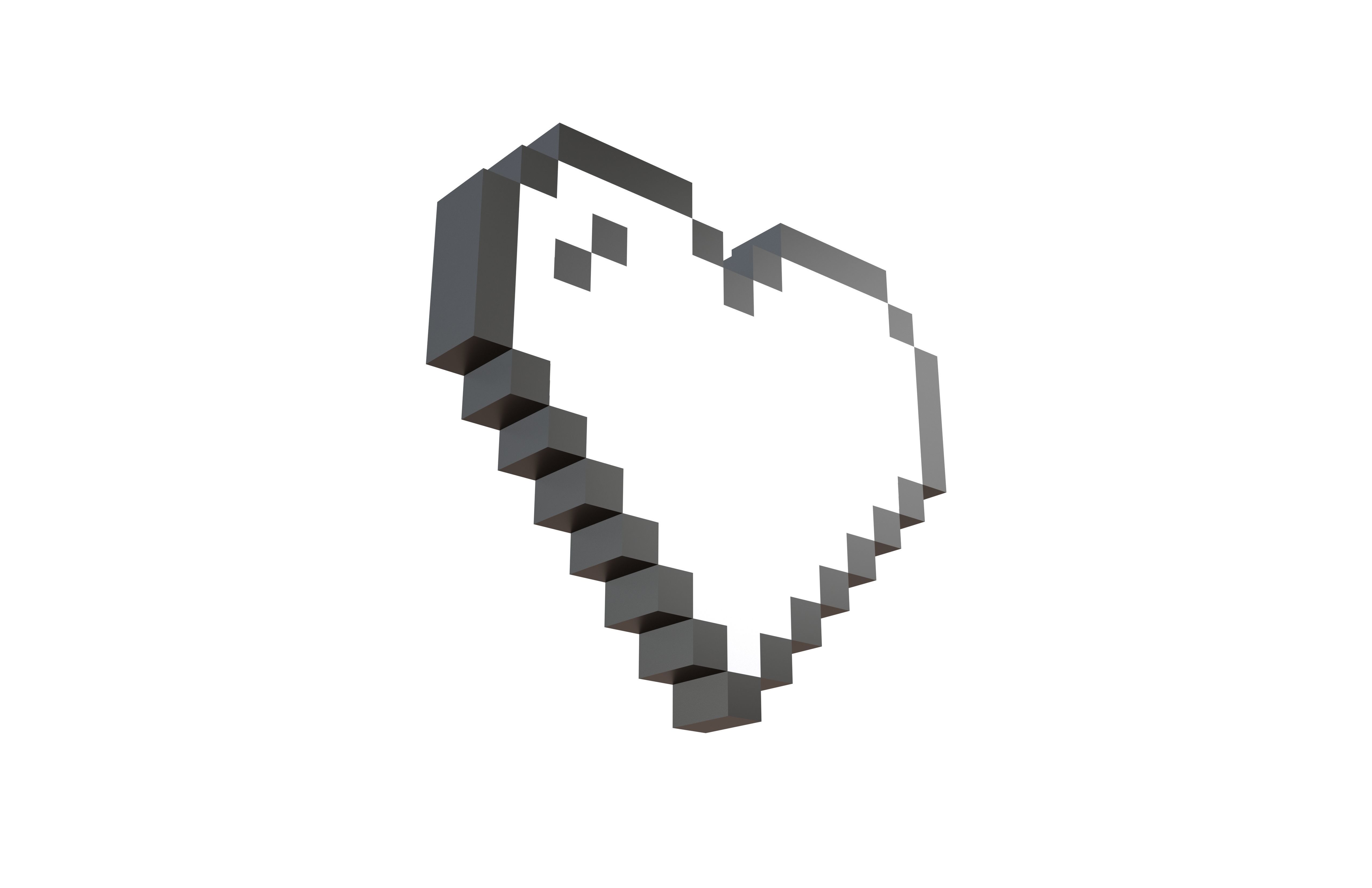 Pixel Heart Pack v2 01 Low-poly 3D model_35