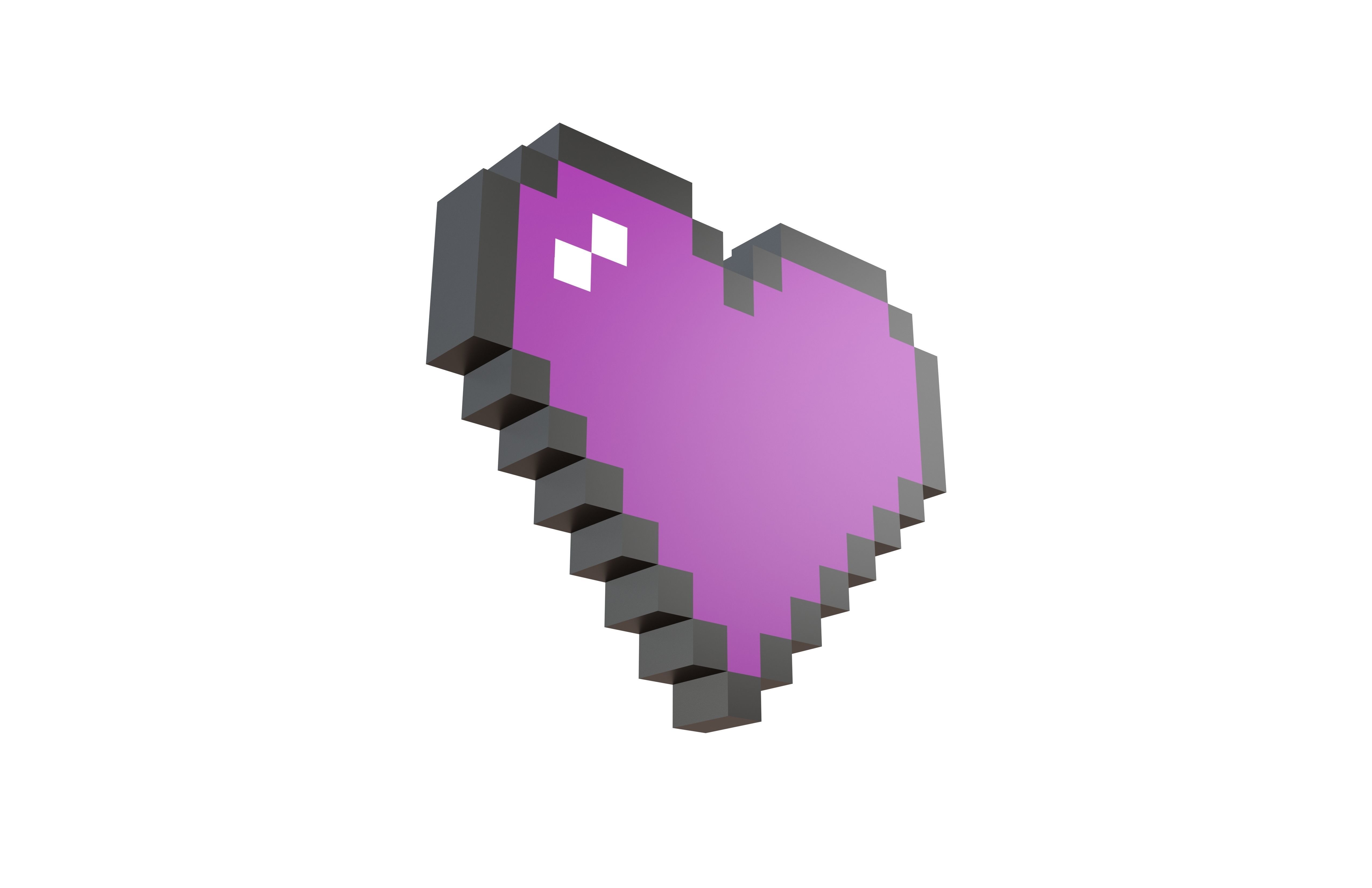 Pixel Heart Pack v2 01 Low-poly 3D model_27