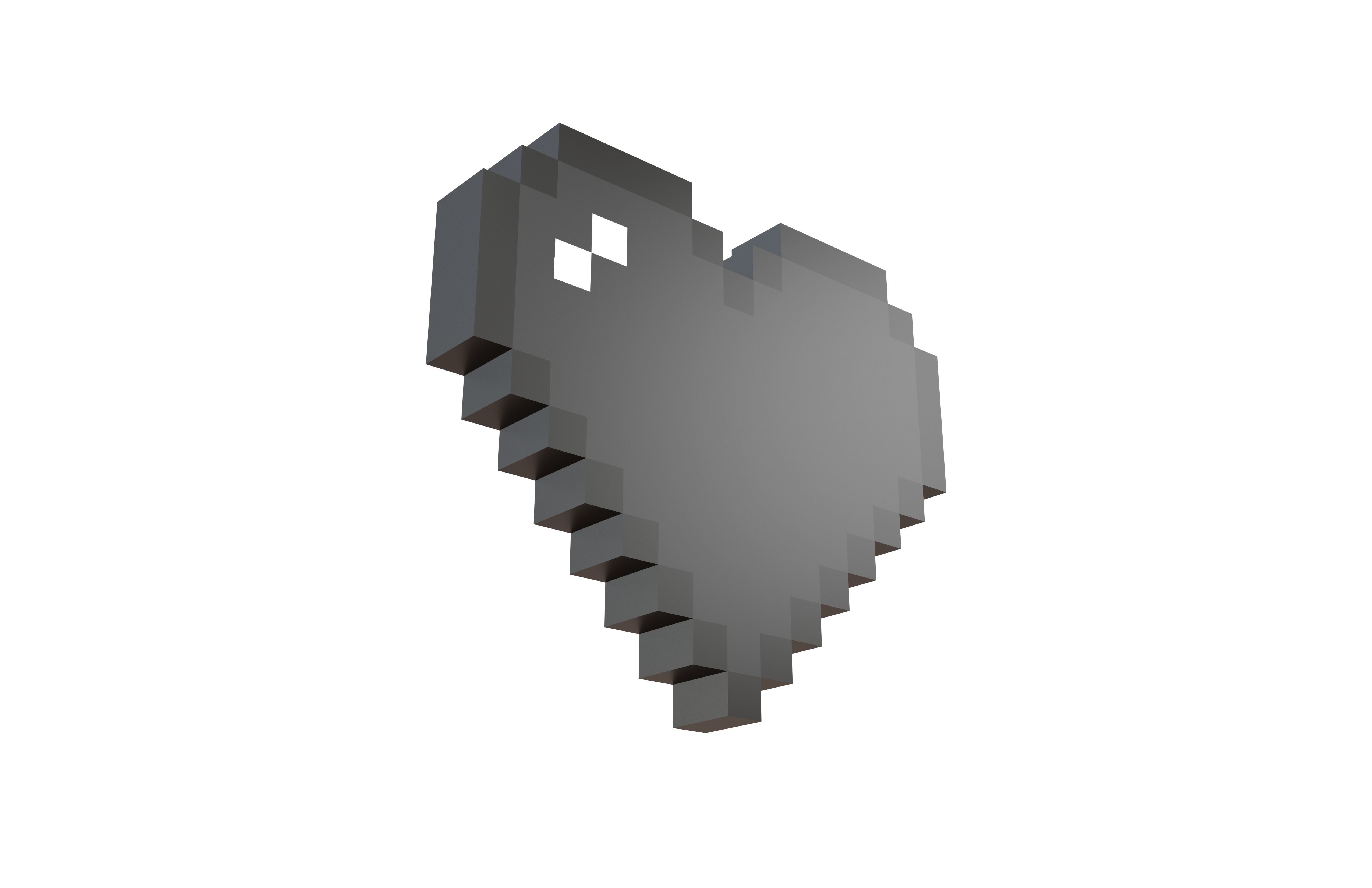 Pixel Heart Pack v2 01 Low-poly 3D model_40