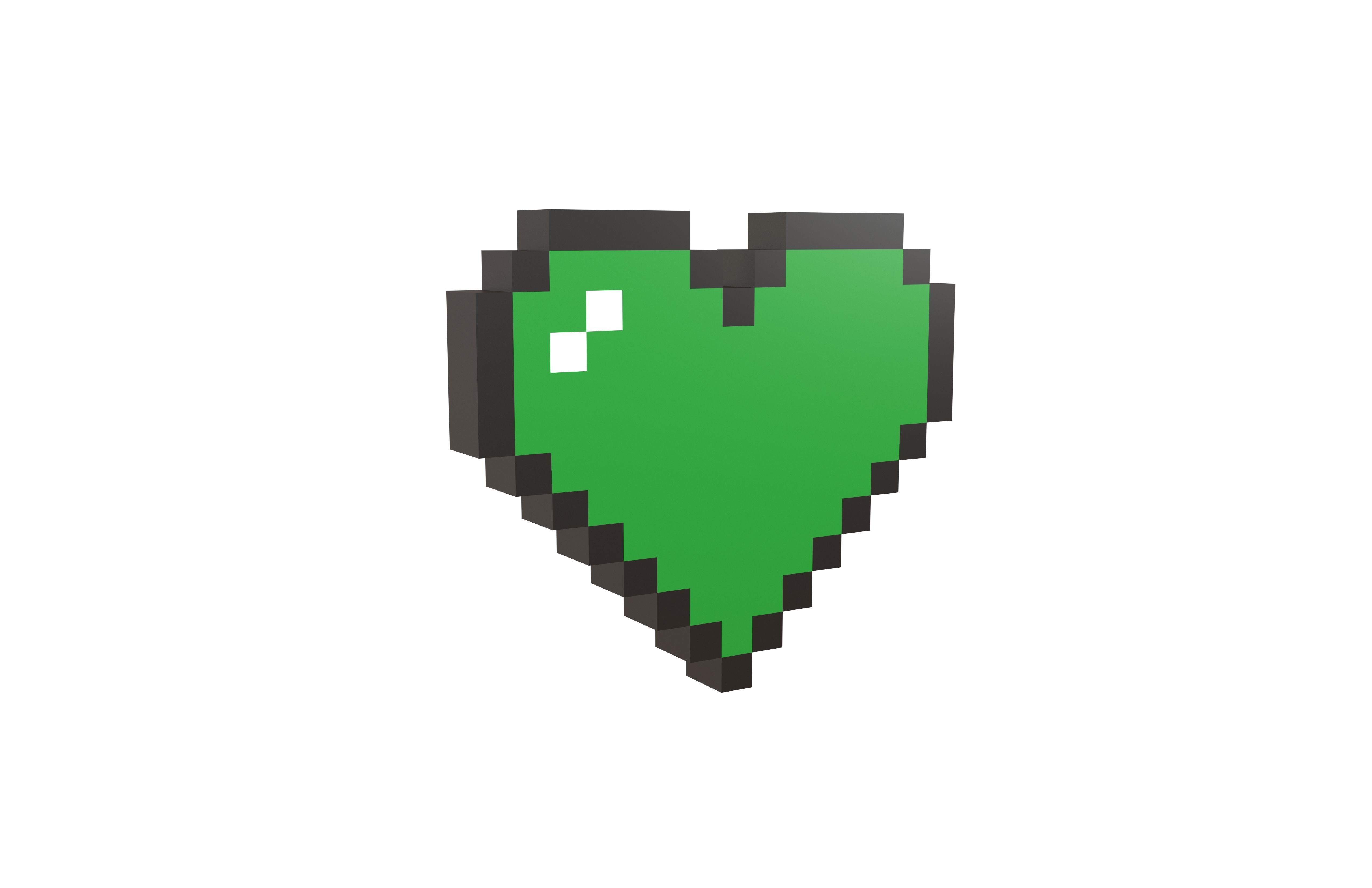 Pixel Heart Pack v2 01 Low-poly 3D model_18