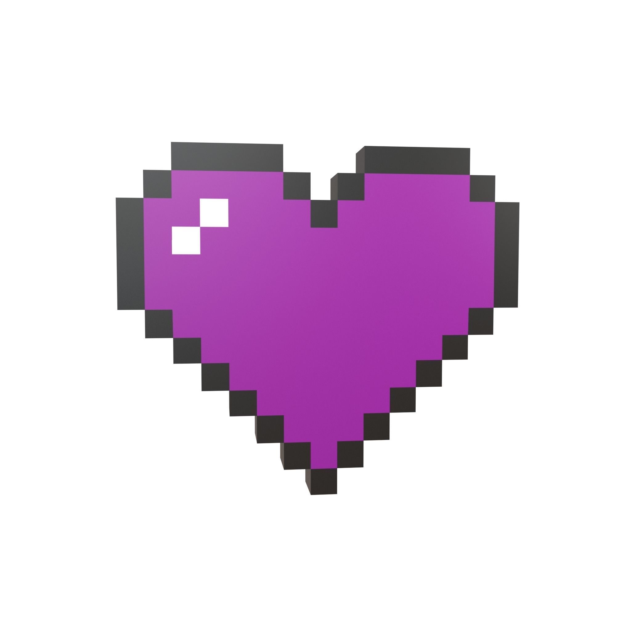 Pixel Heart Pack v2 01 Low-poly 3D model_28