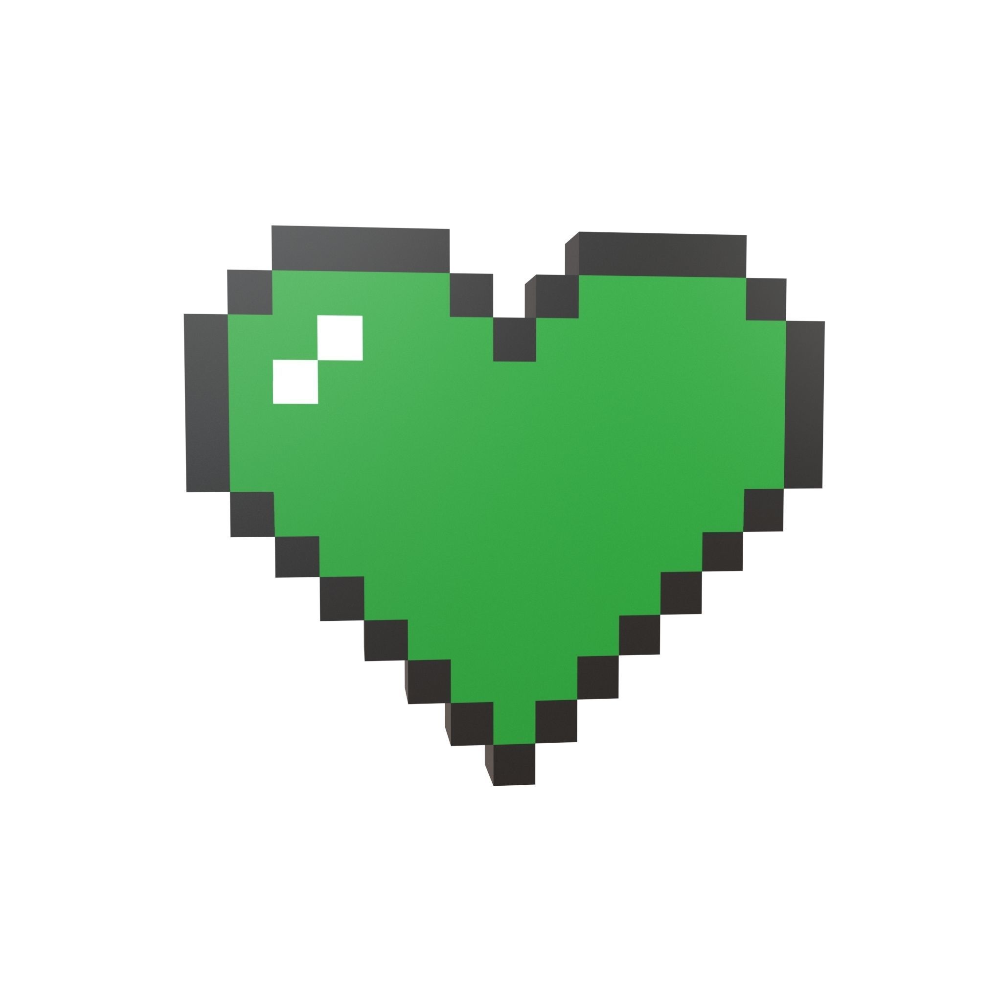 Pixel Heart Pack v2 01 Low-poly 3D model_17