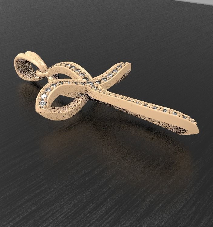 Cross with gems 3D print model_8