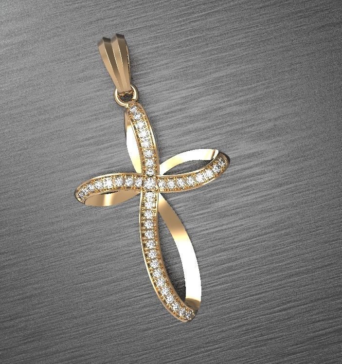 Cross with gems 3D print model_5