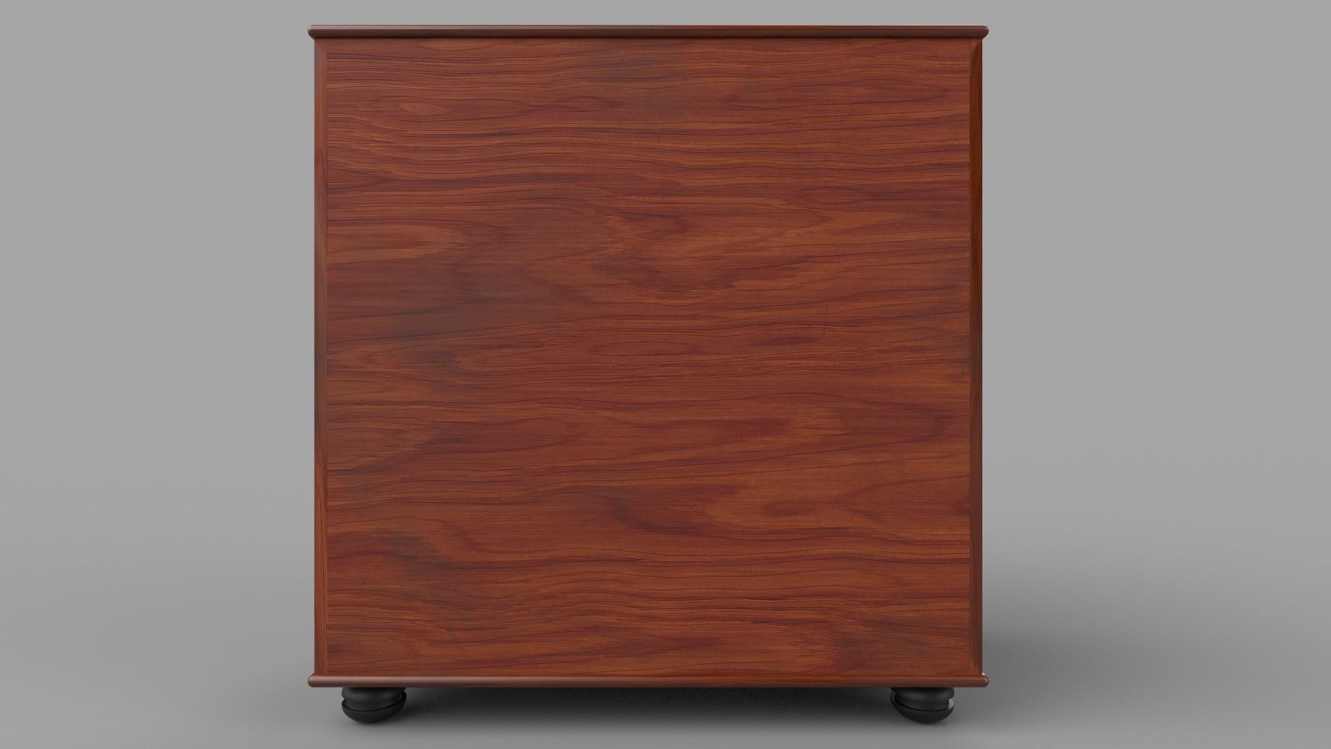 cabinet wooden on wheels Low-poly 3D model_2