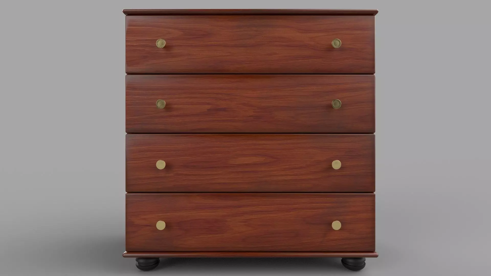 cabinet wooden on wheels Low-poly 3D model_0