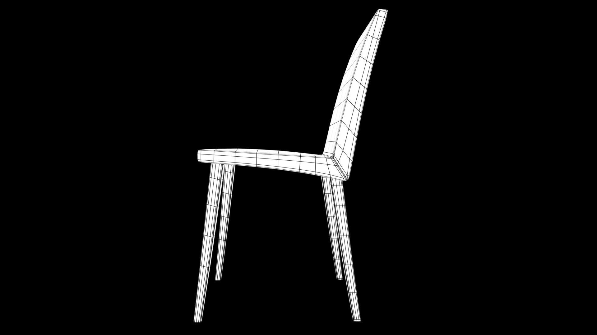 A 3D model of a chair Low-poly 3D model_7