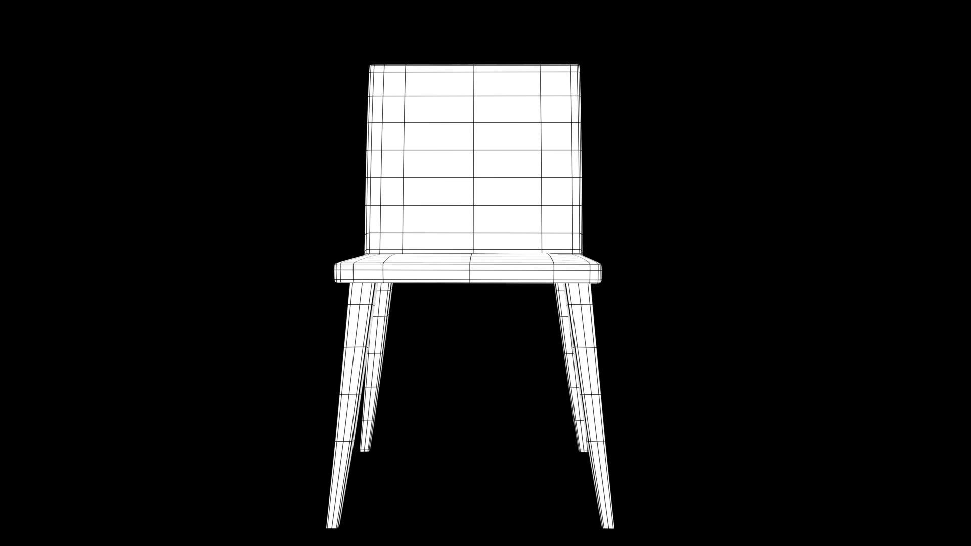 A 3D model of a chair Low-poly 3D model_5