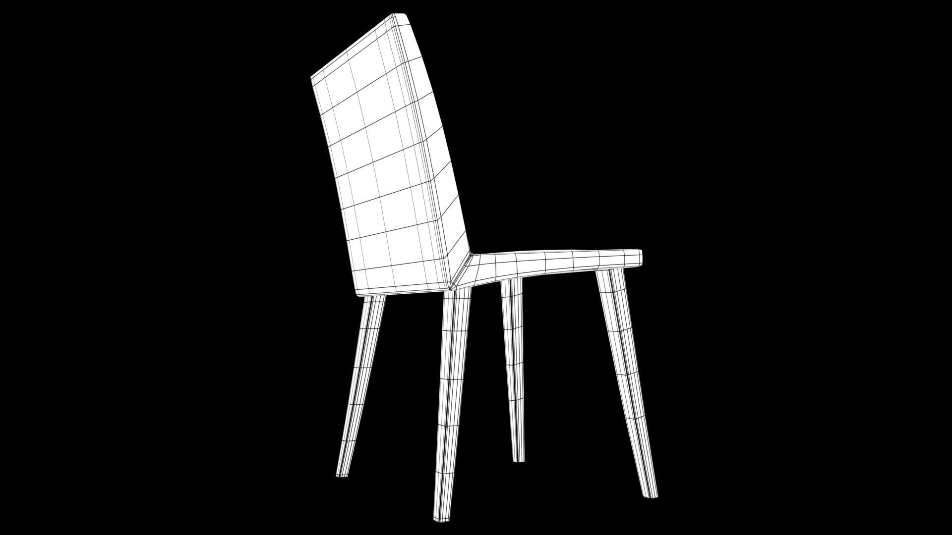 A 3D model of a chair Low-poly 3D model_9