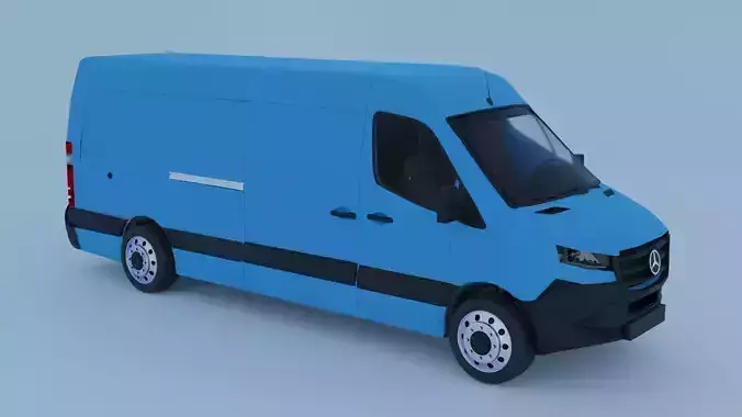 Blue Mercedes 3D van model