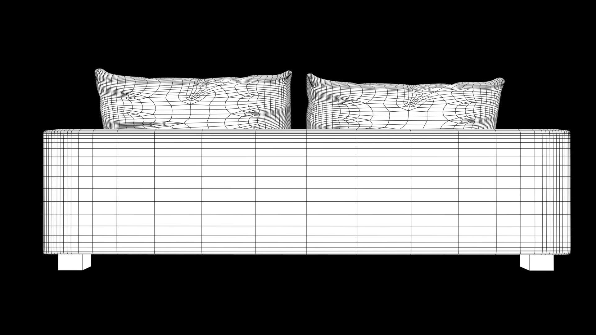 sofa realistic Low-poly 3D model_7