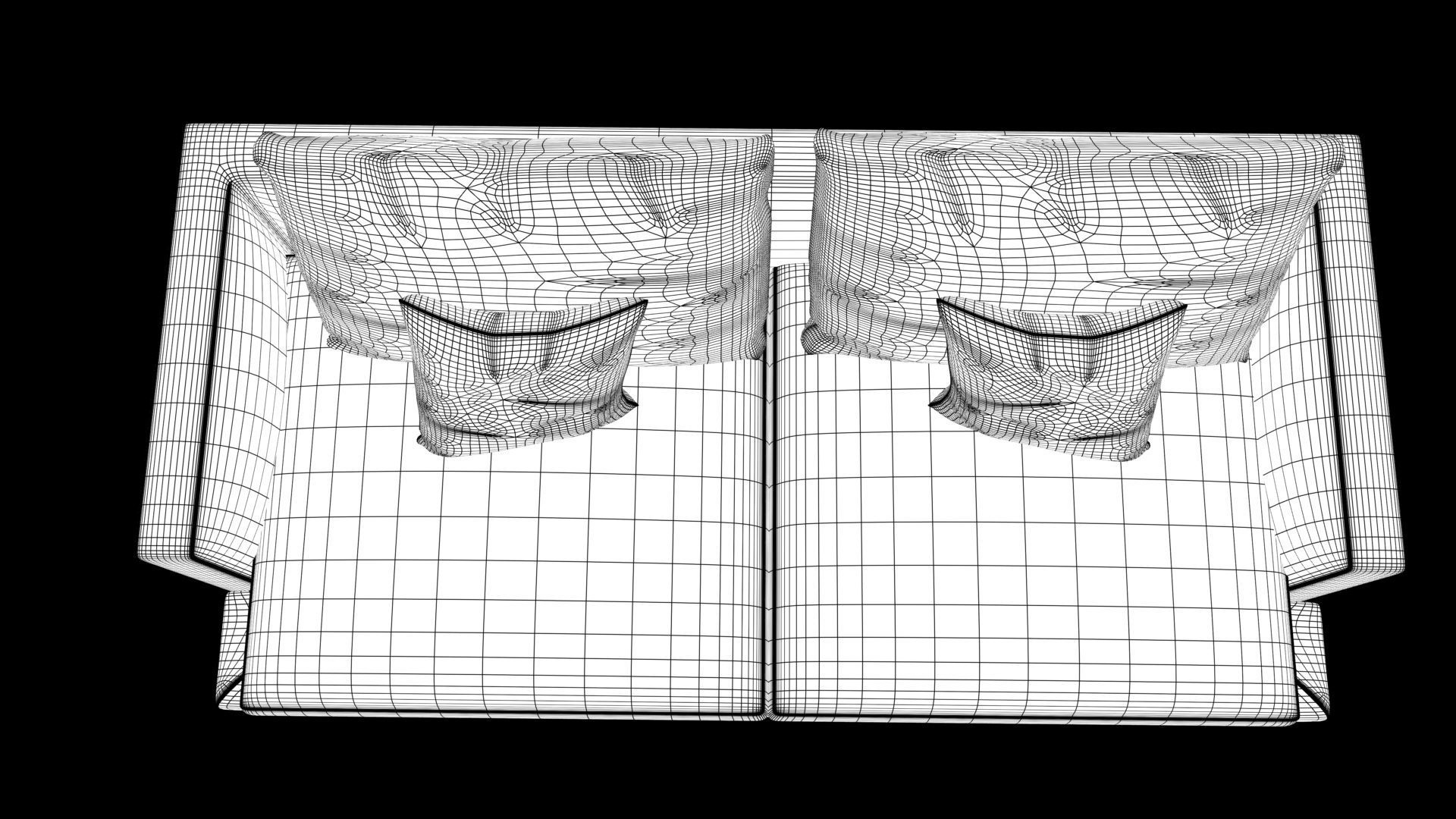 sofa realistic Low-poly 3D model_9