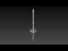 Sword lowpoly Low-poly 3D model_1