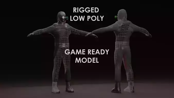Soldier suit radiation prepared Low-poly 3D model