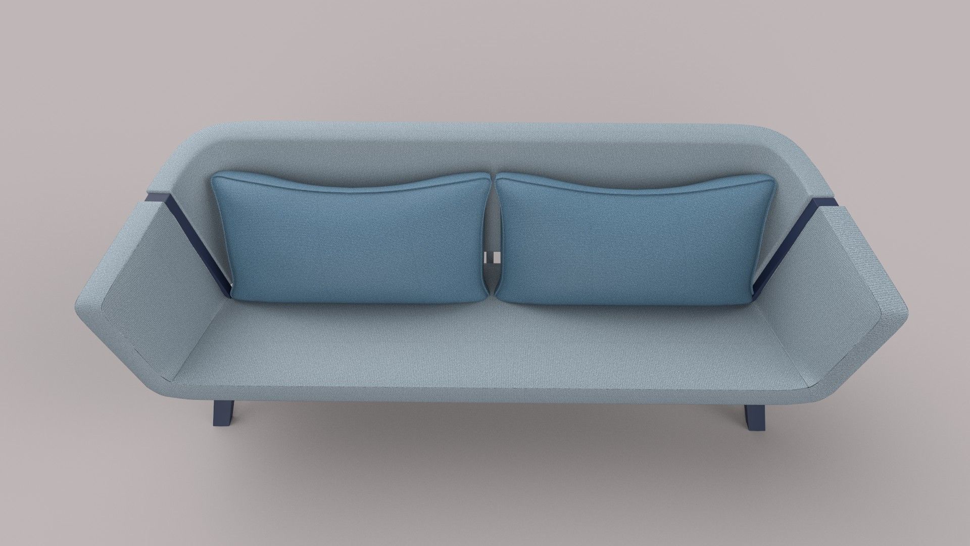 realistic sofa chair with metal frame and fabric 3D model_4