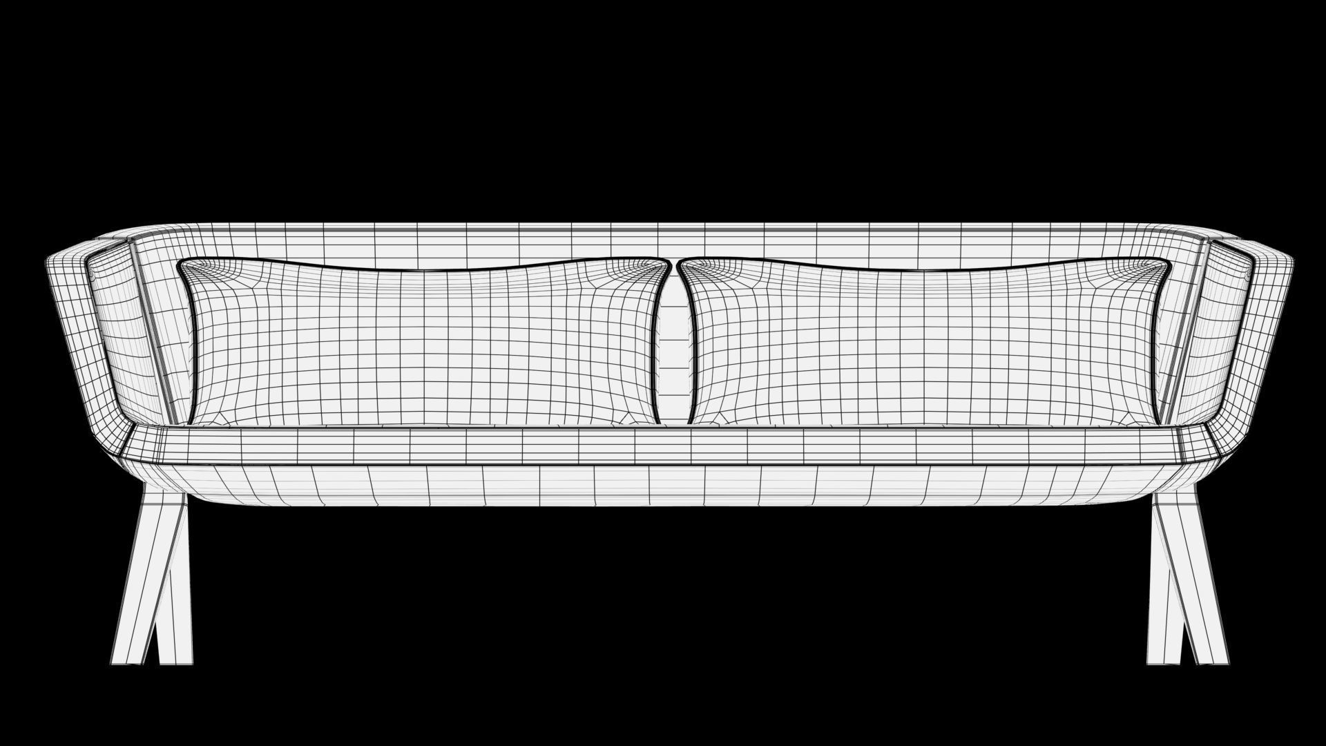 realistic sofa chair with metal frame and fabric 3D model_5