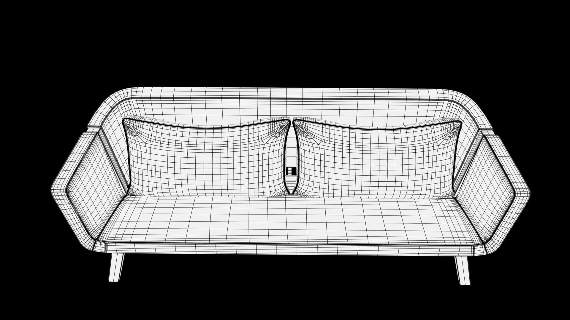 realistic sofa chair with metal frame and fabric 3D model_9