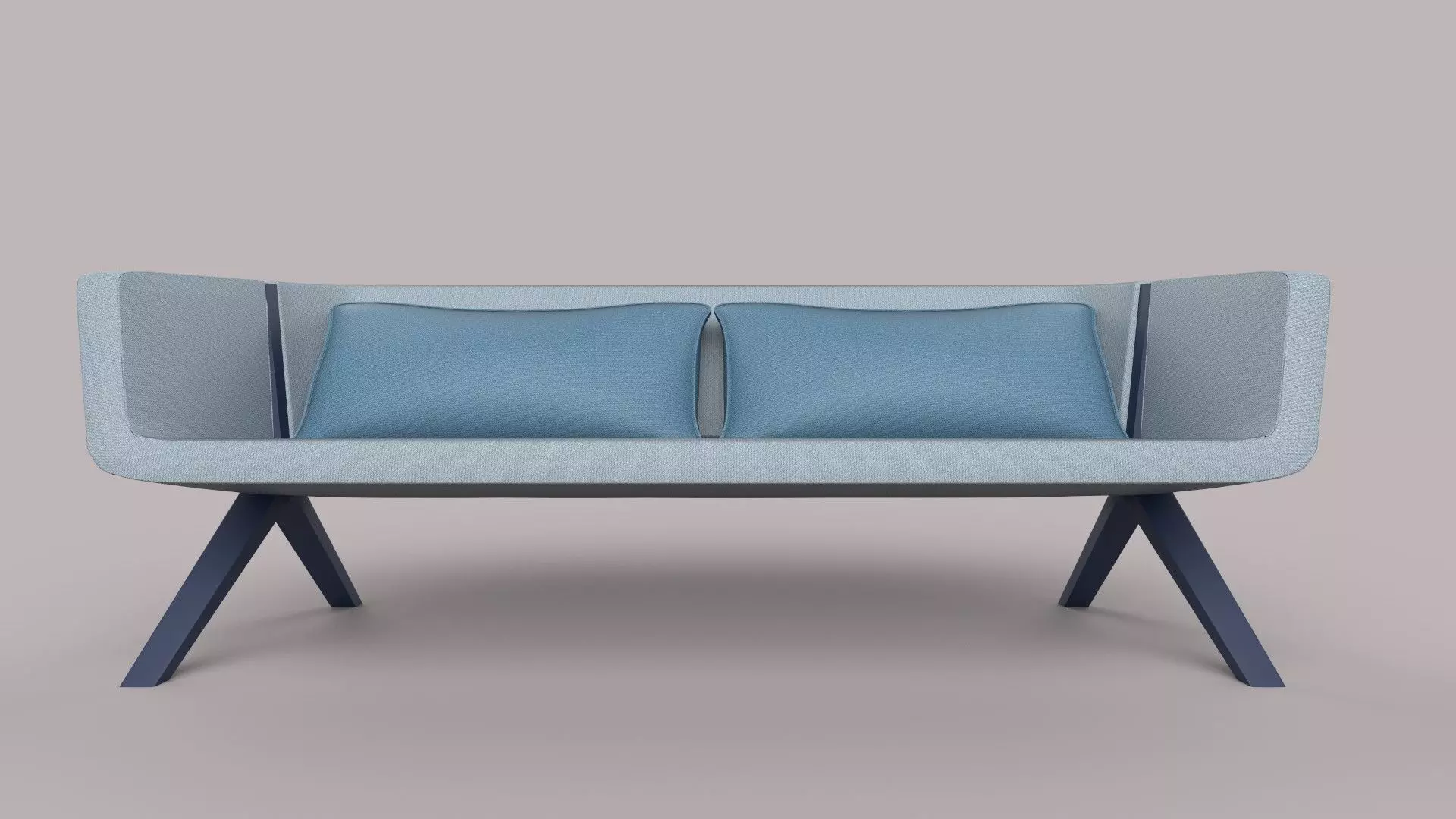 realistic sofa chair with metal frame and fabric 3D model_0