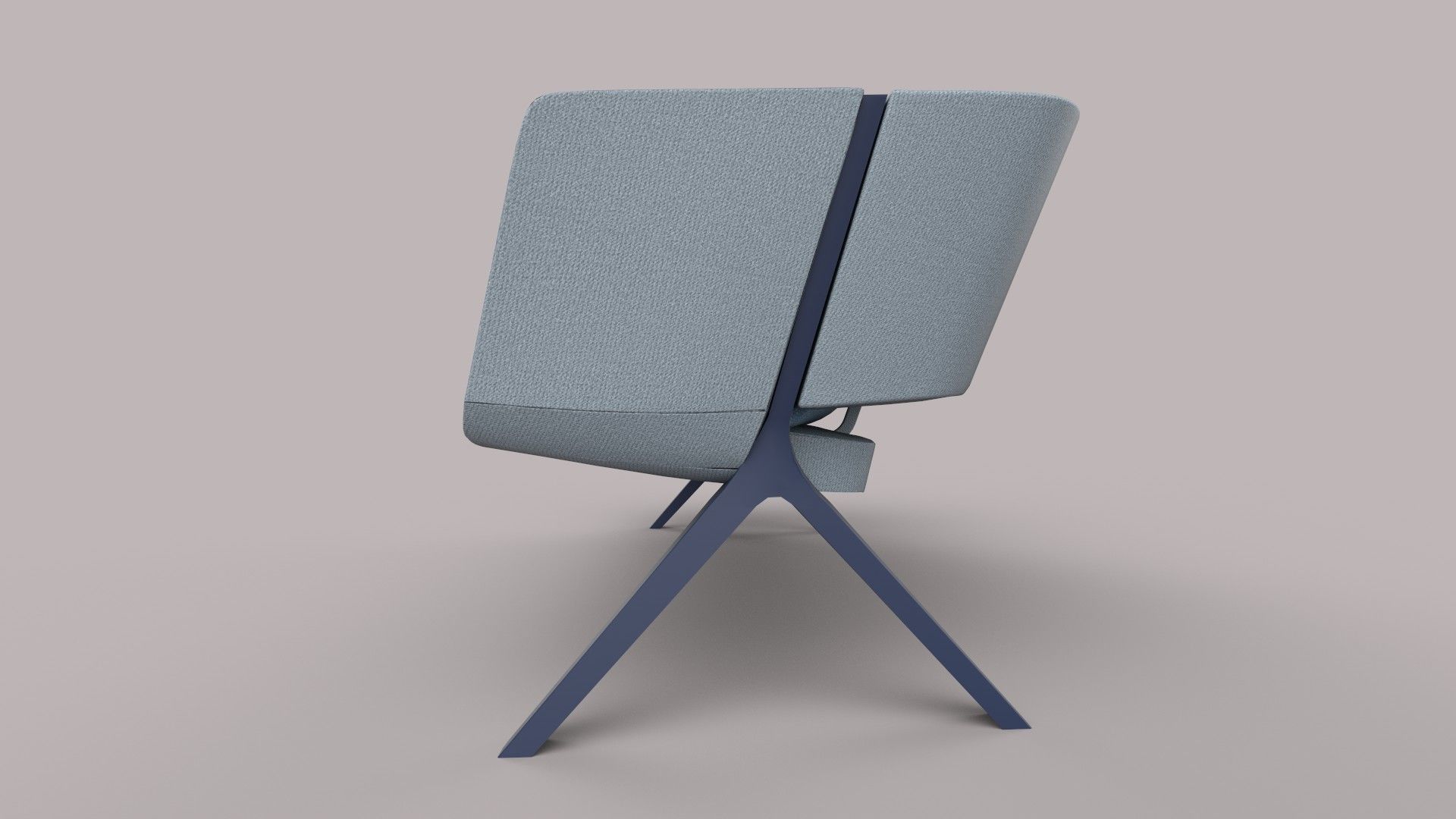 realistic sofa chair with metal frame and fabric 3D model_1