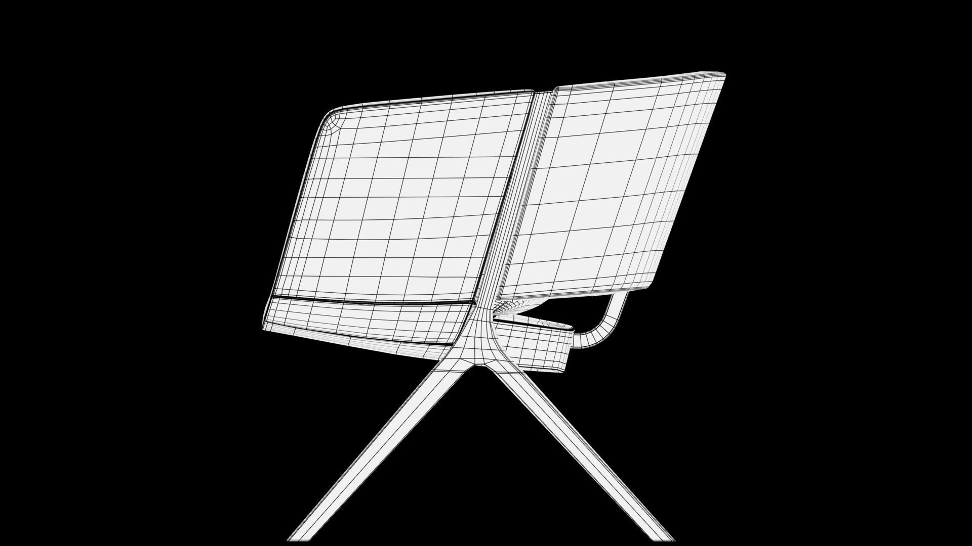 realistic sofa chair with metal frame and fabric 3D model_6