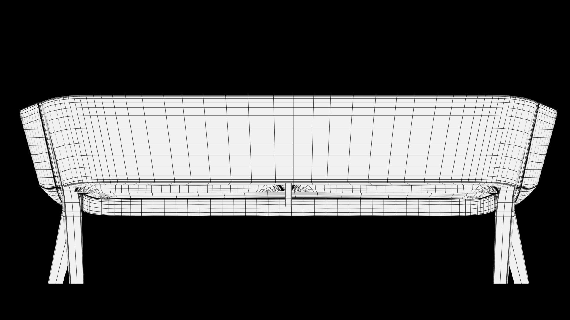 realistic sofa chair with metal frame and fabric 3D model_7