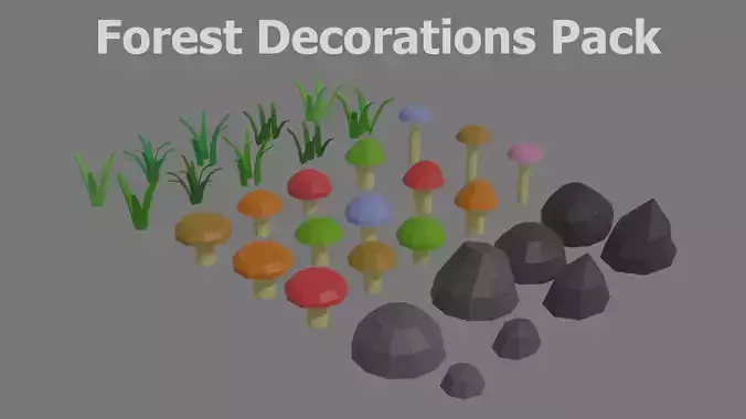Low Poly Forest Decorations Pack