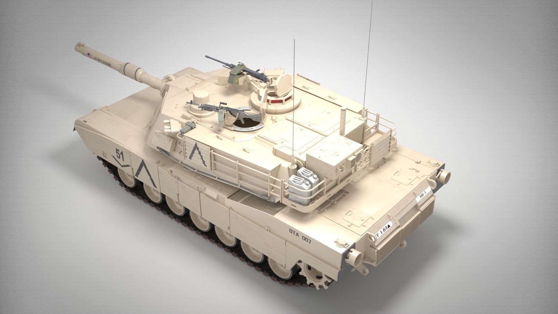 M1A2 Abrams Main Battle Tank Low-poly 3D model_4