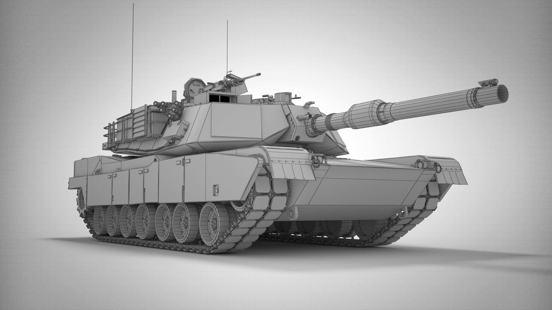 M1A2 Abrams Main Battle Tank Low-poly 3D model_8