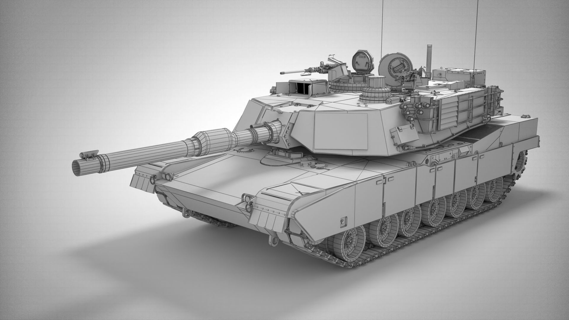 M1A2 Abrams Main Battle Tank Low-poly 3D model_6