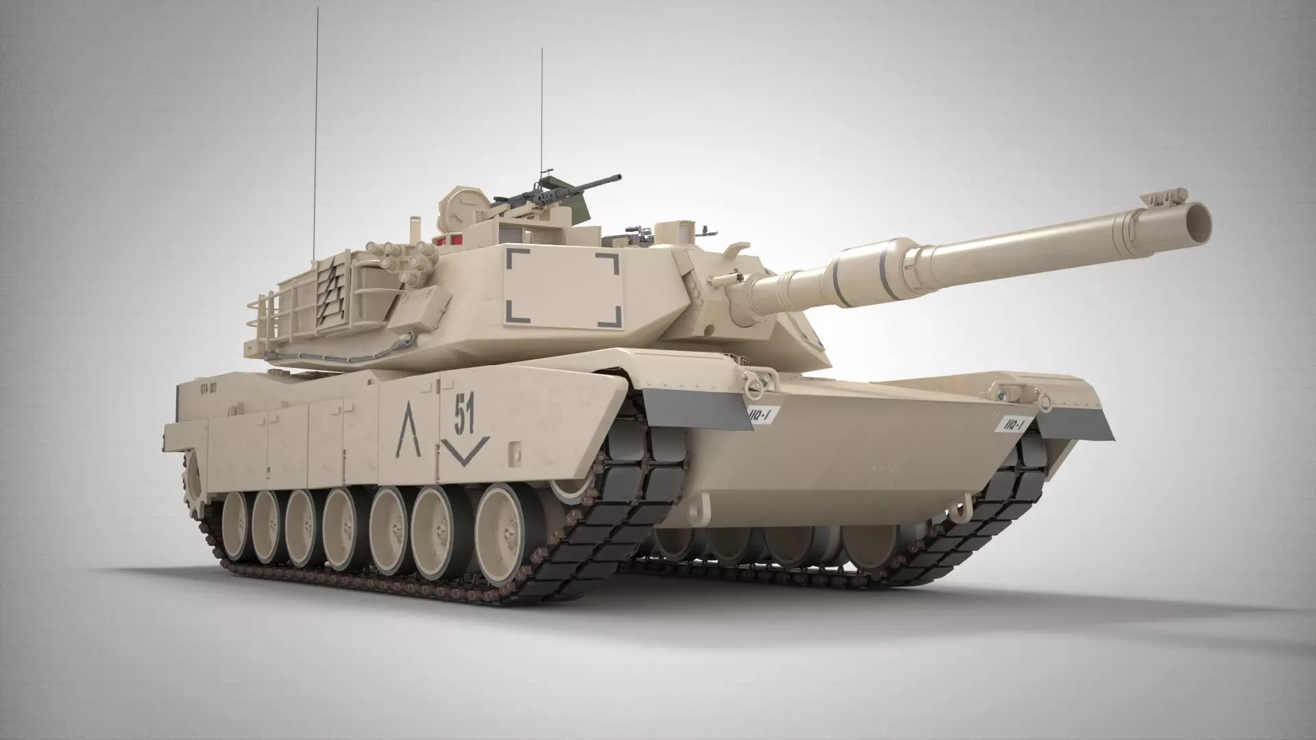 M1A2 Abrams Main Battle Tank Low-poly 3D model_0