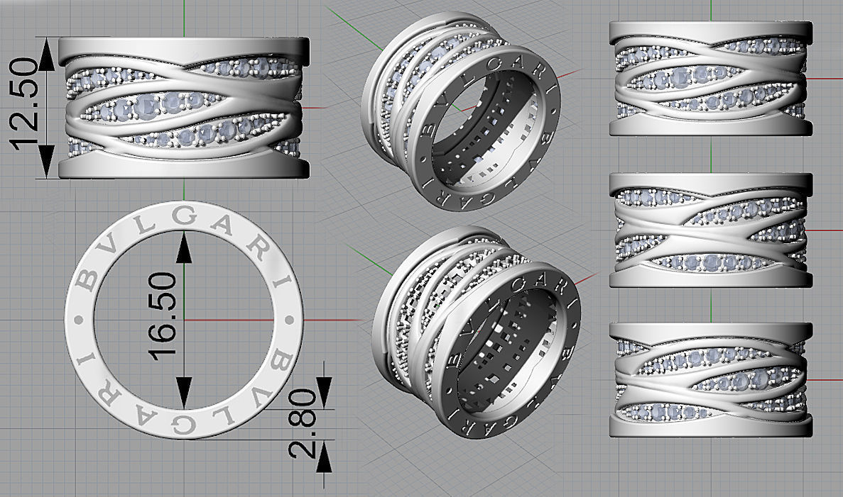 3d model ring Bulgari  3D print model_3