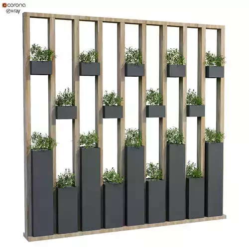 vertical plant partition set 203 3D model