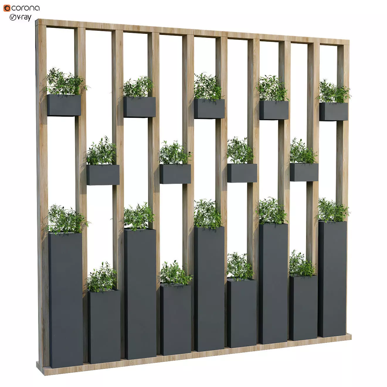 vertical plant partition set 203 3D model_0