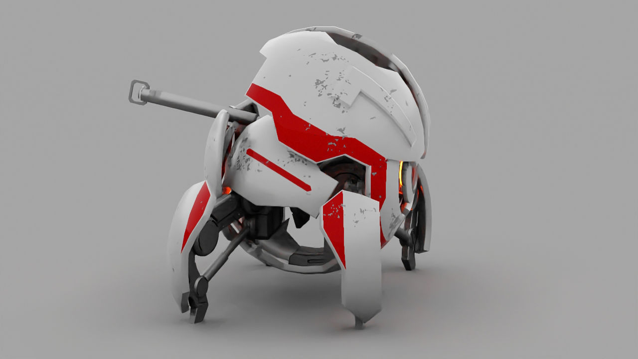 Ball robot rigged - animated character 3D model_11