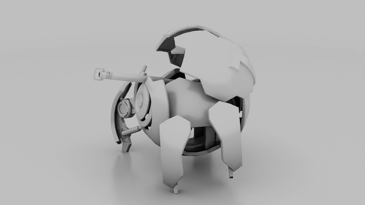 Ball robot rigged - animated character 3D model_15