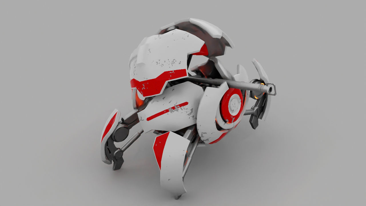 Ball robot rigged - animated character 3D model_5