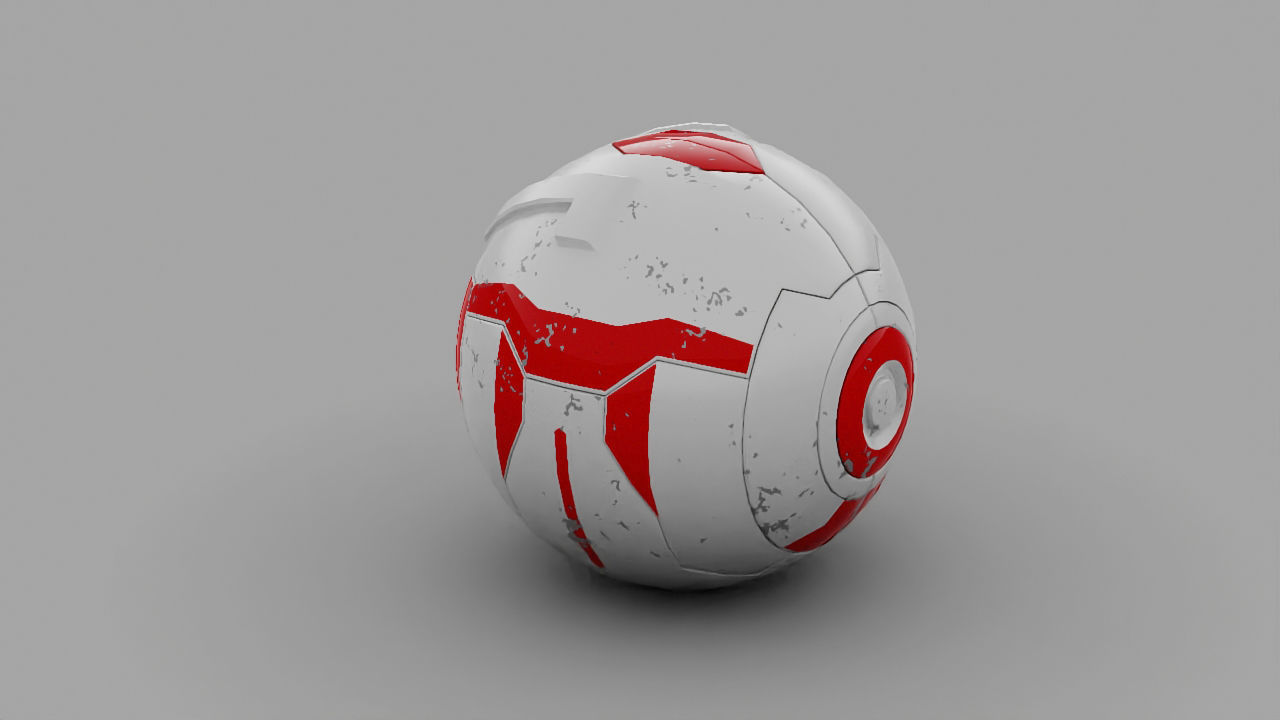 Ball robot rigged - animated character 3D model_2