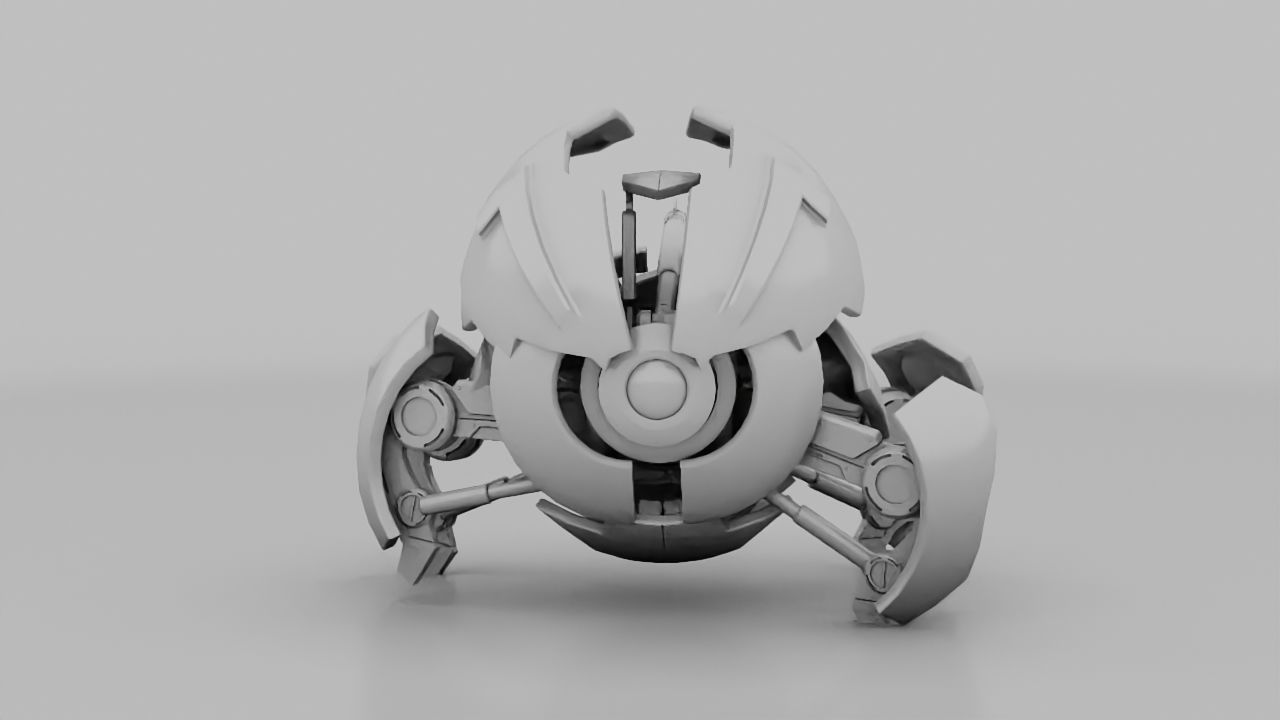 Ball robot rigged - animated character 3D model_13