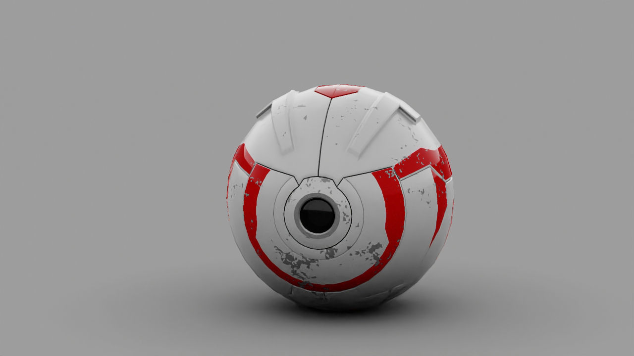 Ball robot rigged - animated character 3D model_1