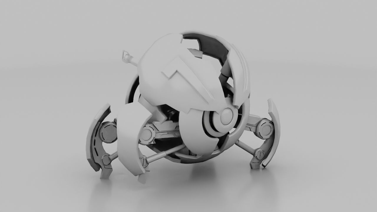 Ball robot rigged - animated character 3D model_14