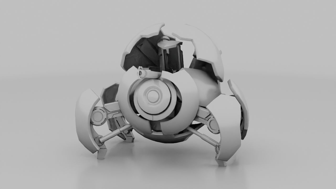 Ball robot rigged - animated character 3D model_16