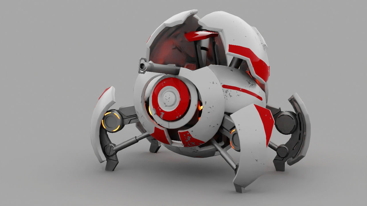 Ball robot rigged - animated character 3D model_12