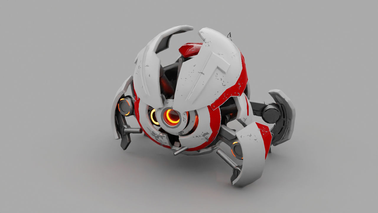 Ball robot rigged - animated character 3D model_6